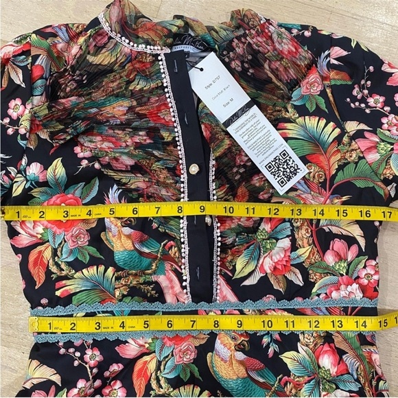 Dalia Macphee black multi short dress NWT - Picture 11 of 14